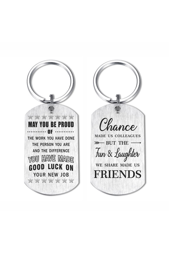 Chance Made Us Colleague Keychain, Proud Coworker Gifts, Leaving Farewell Retirement Keepsake, Metal