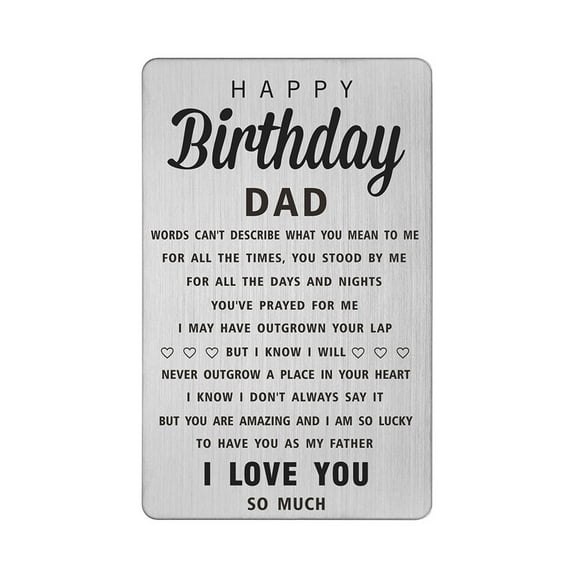 DEGASKEN Dad Birthday Greeting Card, Father Birthday Gifts, Wallet Card