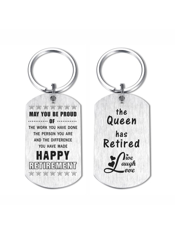 Retirement Gifts for Women, The Queen Has Retired Keychain, Female Farewell Keepsake, 1