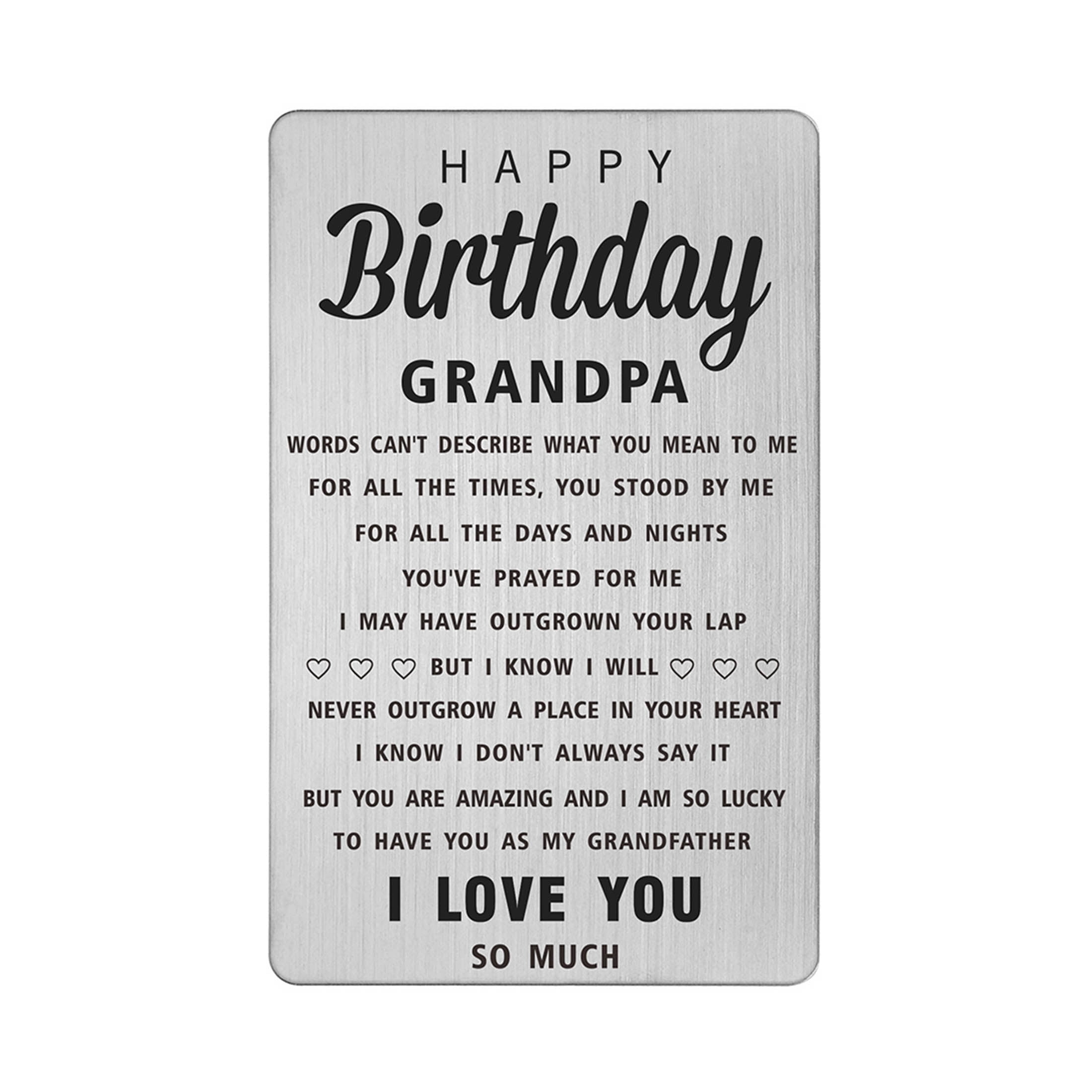DEGASKEN Grandpa Birthday Greeting Card for Him Men, Grandfather Birthday  Wallet Card - Walmart.com