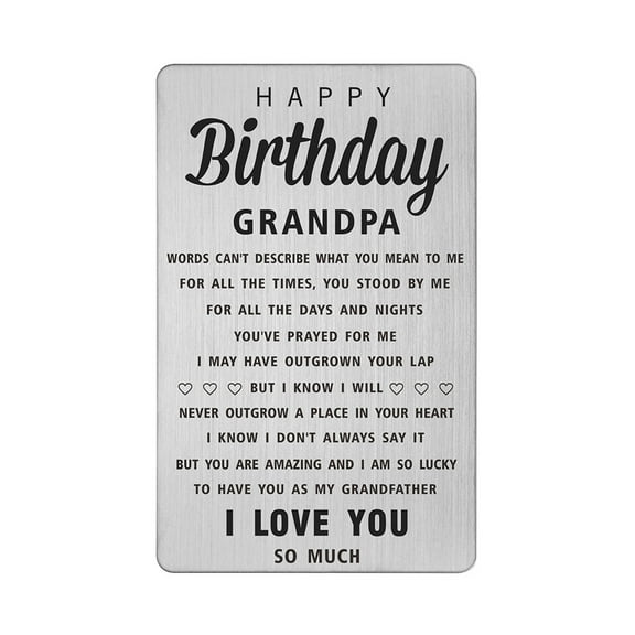 DEGASKEN Grandpa Birthday Greeting Card, Grandfather Birthday Gifts, Wallet Card