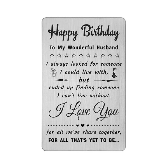 DEGASKEN Husband Birthday Greeting Cards, Sentimental Men Birthday Gifts for Him Husband, Wallet Card
