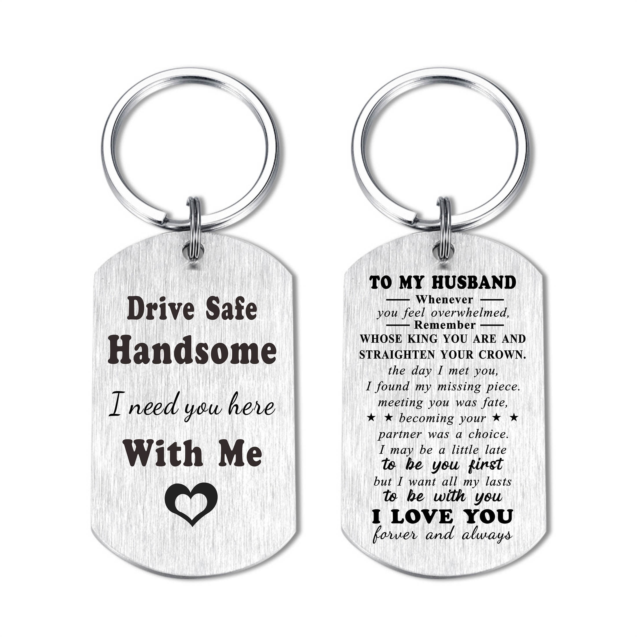 DEGASKEN Husband Gifts Husband Keychain, Drive Safe I Need You Here
