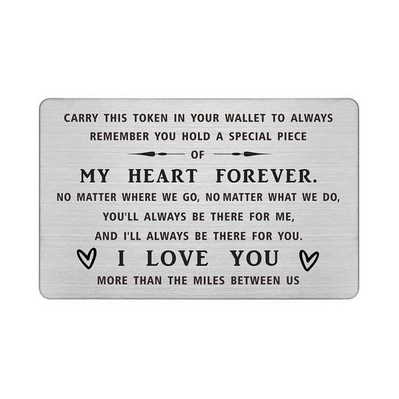 DEGASKEN 'I Love You' Metal Wallet Card, Perfect Gift for Boyfriend or Husband, Credit Card Size, Valentines Anniversary Birthday