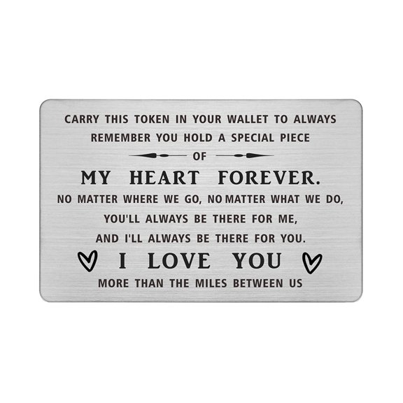 DEGASKEN 'I Love You' Metal Wallet Card, Perfect Gift for Boyfriend or Husband, Credit Card Size, Valentines Anniversary Birthday