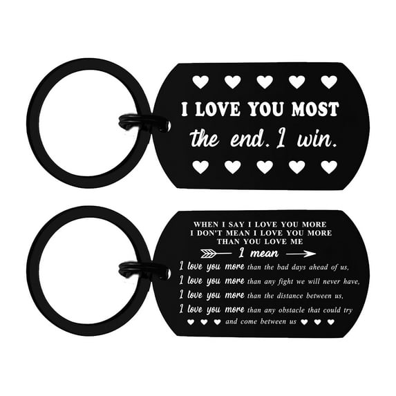 DEGASKEN I Love You Most The End I Win Keychain, Spouse Gifts for Men Women