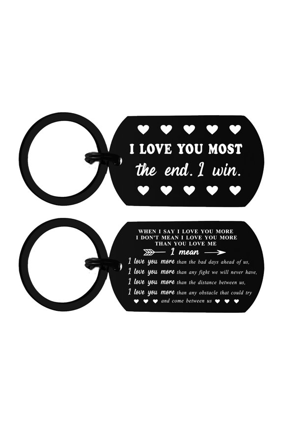 I Love You Most The End I Win Keychain, Spouse Gifts for Men Women