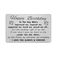 thumbnail image 1 of DEGASKEN Happy Birthday Cards for Him, Guy Gifts for Bday, Men Metal Wallet Card, 1 of 5