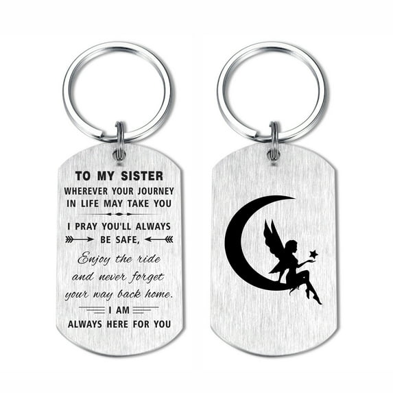 DEGASKEN Sister Gifts Sister Keychain for Girls, Little Sister Mothers Day Christmas Birthday Gifts