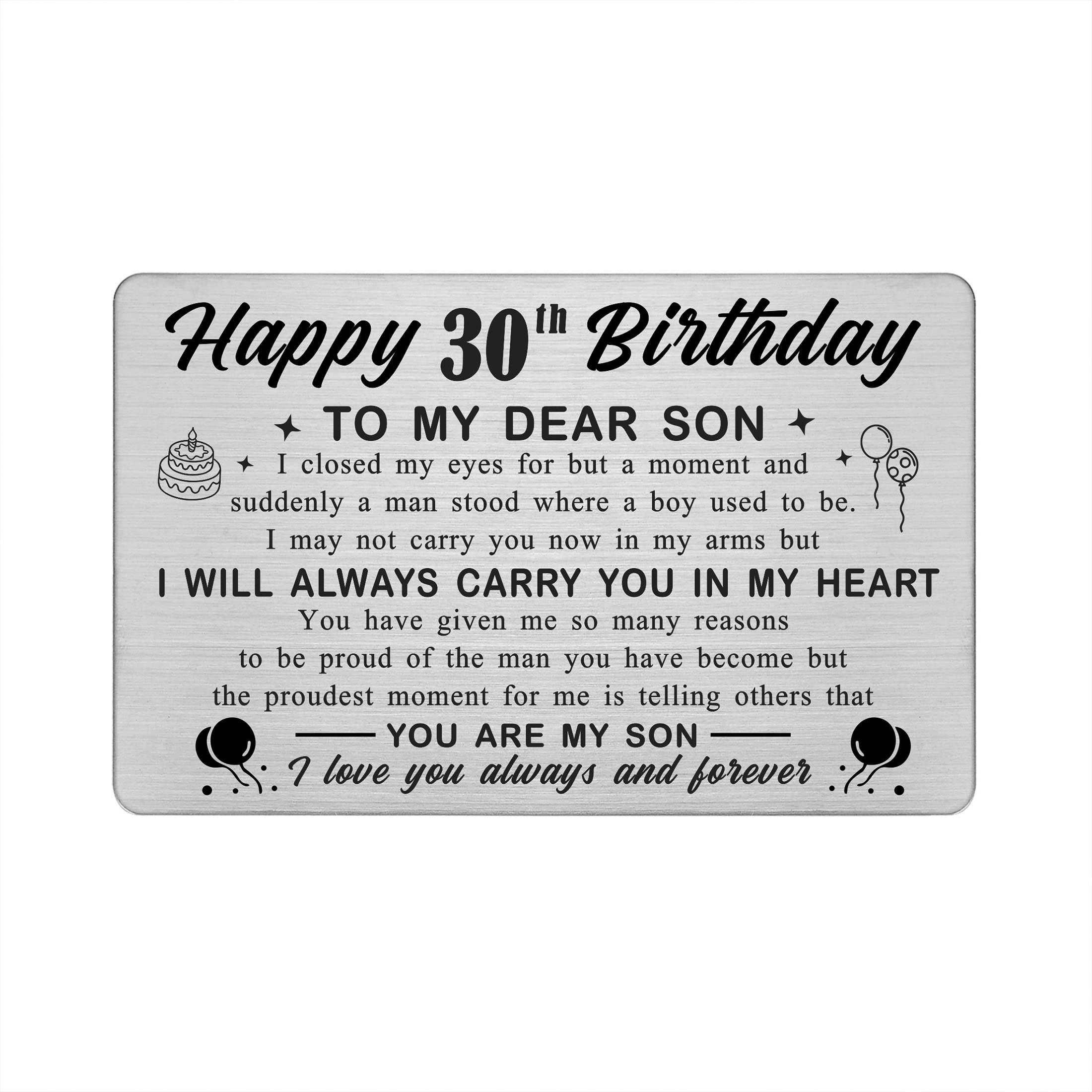 DEGASKEN Son 30th Birthday Greeting Card, Men 30 Year Old Birthday