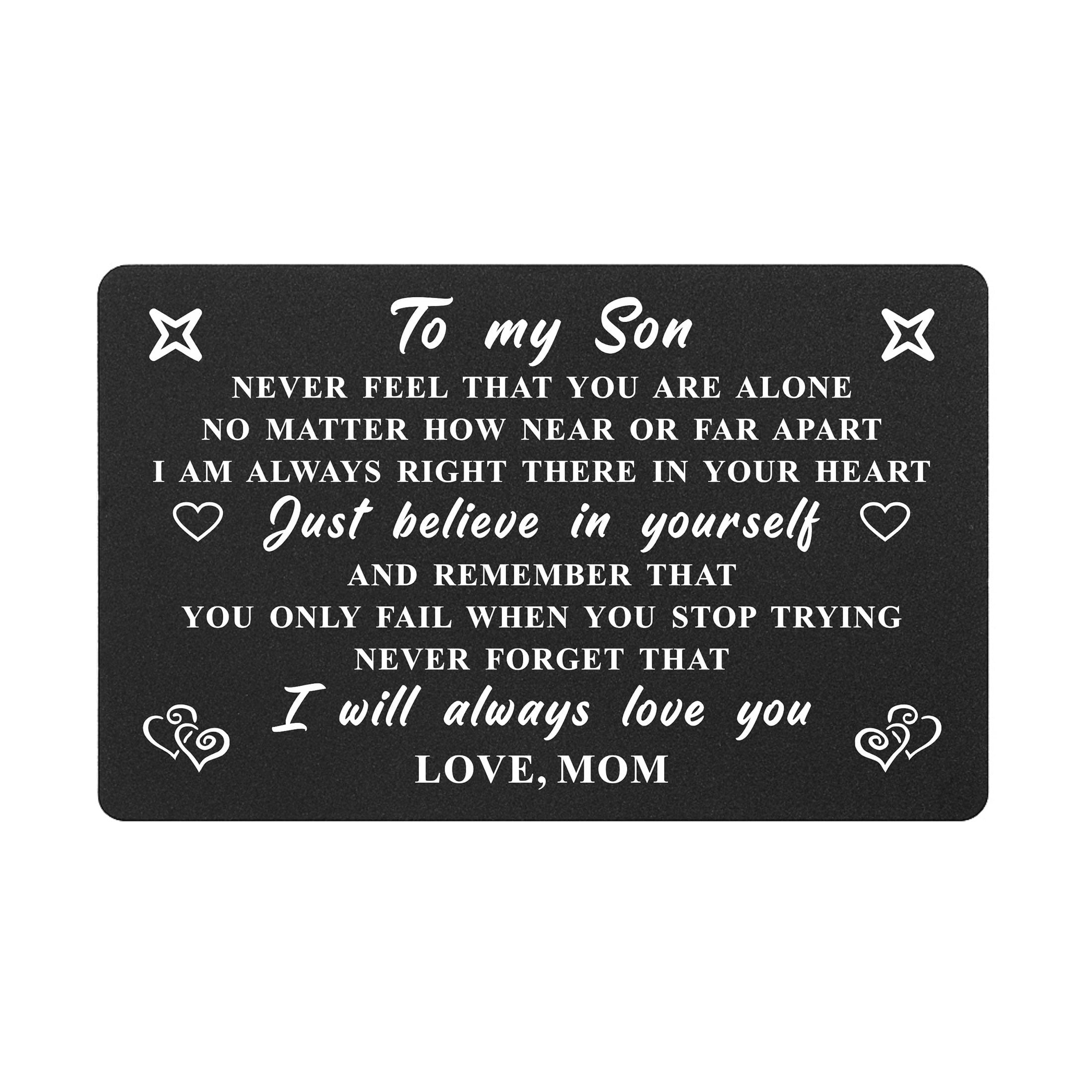 DEGASKEN Son Gifts from Mom, Graduation, Birthday, Christmas, Father's Day Card