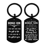 DEGASKEN Stepson Gifts Bonus Son Keychain, You Are The Greatest Gifts, Step Son Birthday Gifts