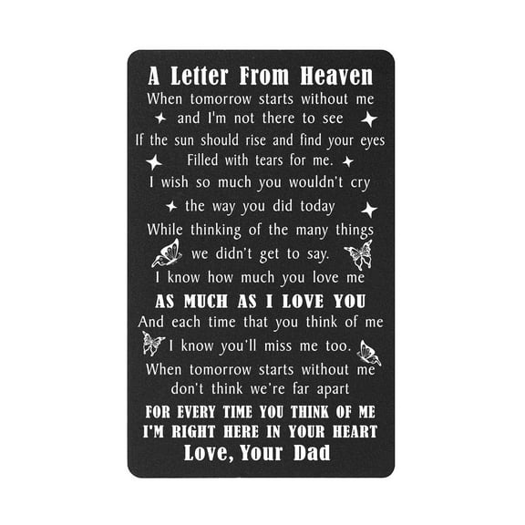 DEGASKEN Sympathy Cards for Loss of Dad, Decorative Engraved Greeting Cards, 1 Pack