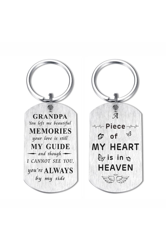 Sympathy Gifts for Loss of Grandpa, Papa In Heaven, Bereavement Memorial Keychain for Loss of Grandfather