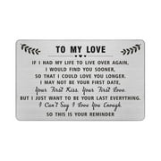DEGASKEN Valentine Cards for Men Husband, Love Gifts for Him Boyfriend Anniversary Metal Wallet Card