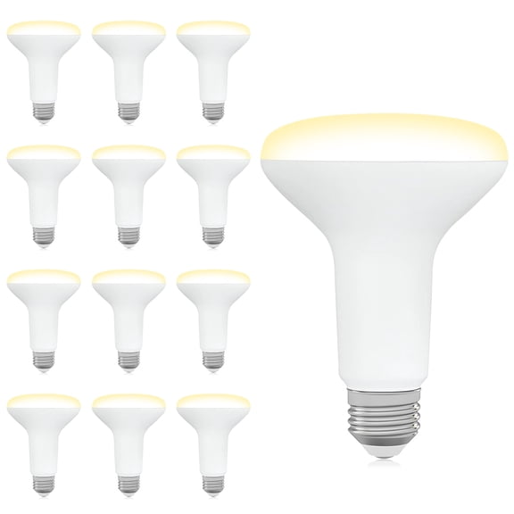 DEGNJU BR30 LED Flood Light Bulbs, 65W Equivalent 7W, Dimmable, 2700K Soft White, E26 Base, 650LM, Recessed Can Lights for Indoor Home Kitchen Bedroom, 12-Pack