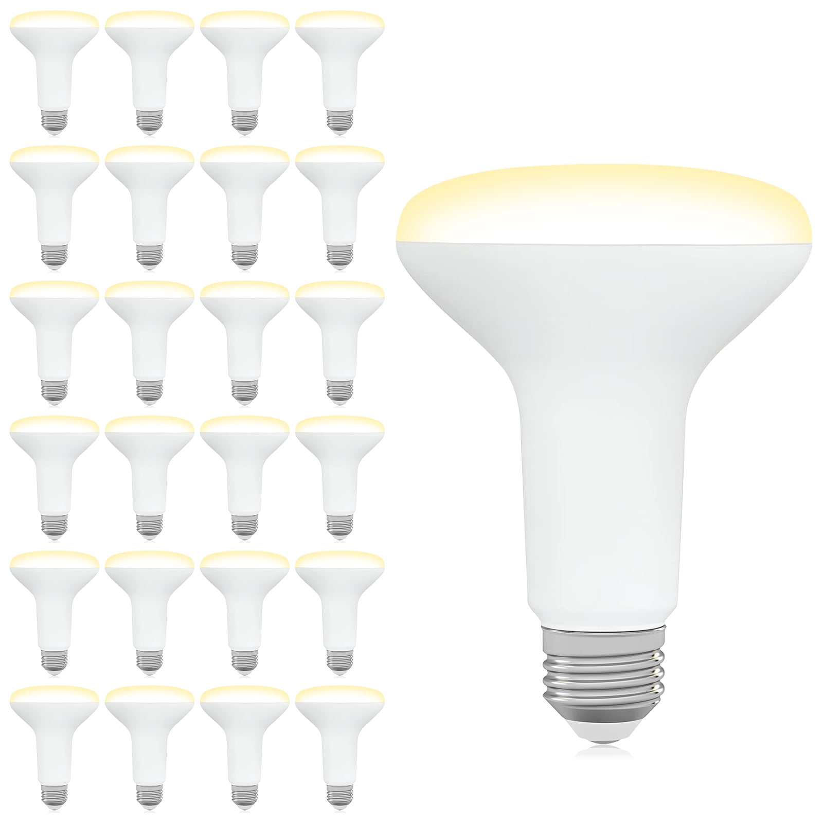 DEGNJU BR30 LED Flood Light Bulbs, 65W Equivalent 7W, Dimmable, 2700K Soft White, E26 Base, 650LM, Recessed Can Lights for Indoor Home Kitchen Bedroom, 24-Pack
