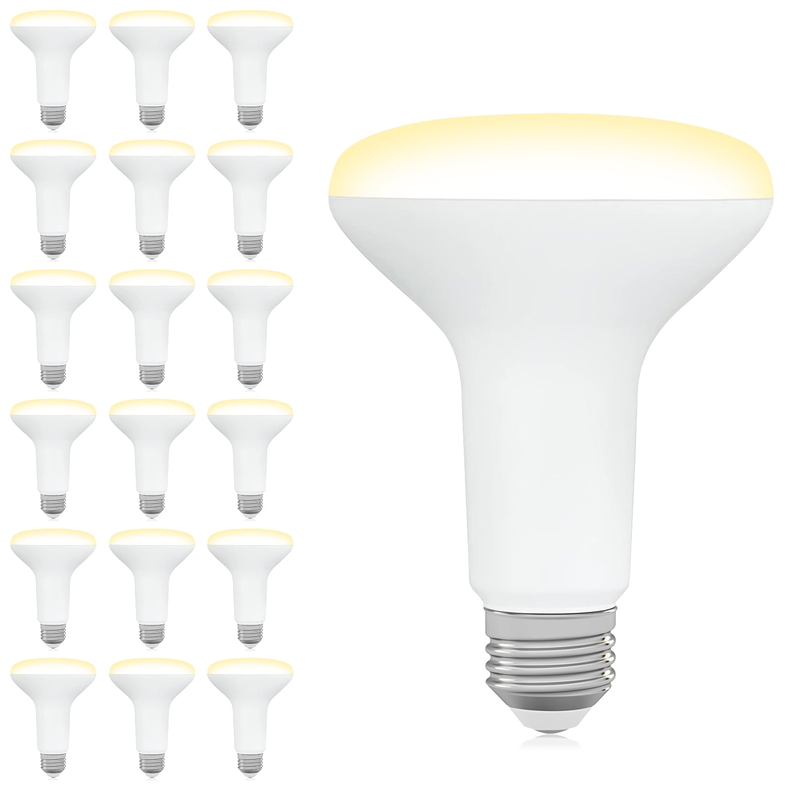 DEGNJU BR30 LED Flood Light Bulbs, 65W Equivalent 7W, Dimmable, 2700K Soft White, E26 Base, 650LM, Recessed Can Lights for Indoor Home Kitchen Bedroom, 18-Pack