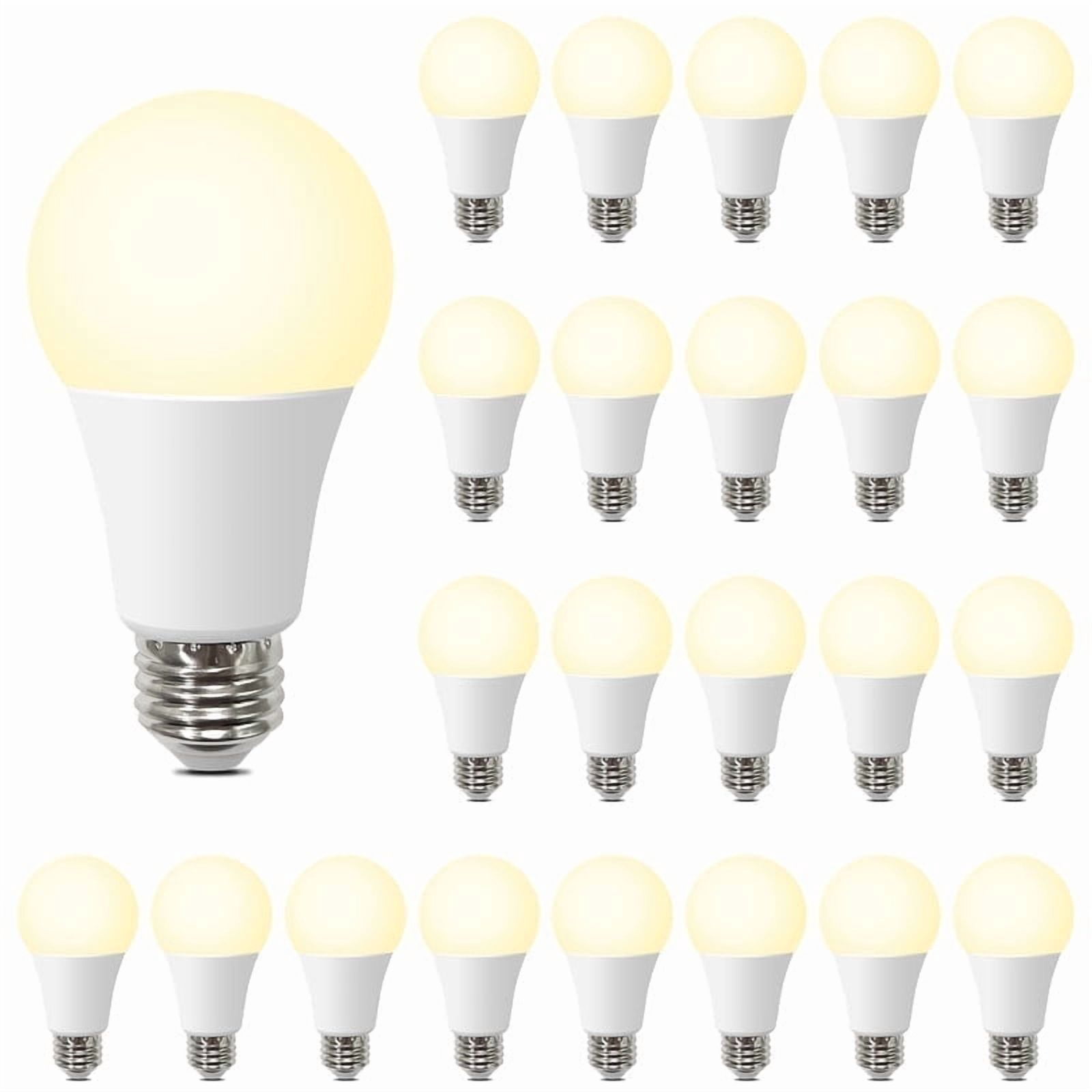 DEGNJU LED Light Bulbs, 13W, 100W Equivalent, Soft White 2700K, A19, E26 Base, 1500 Lumens, Non-Dimmable, 15,000 Hours, 24 Pack