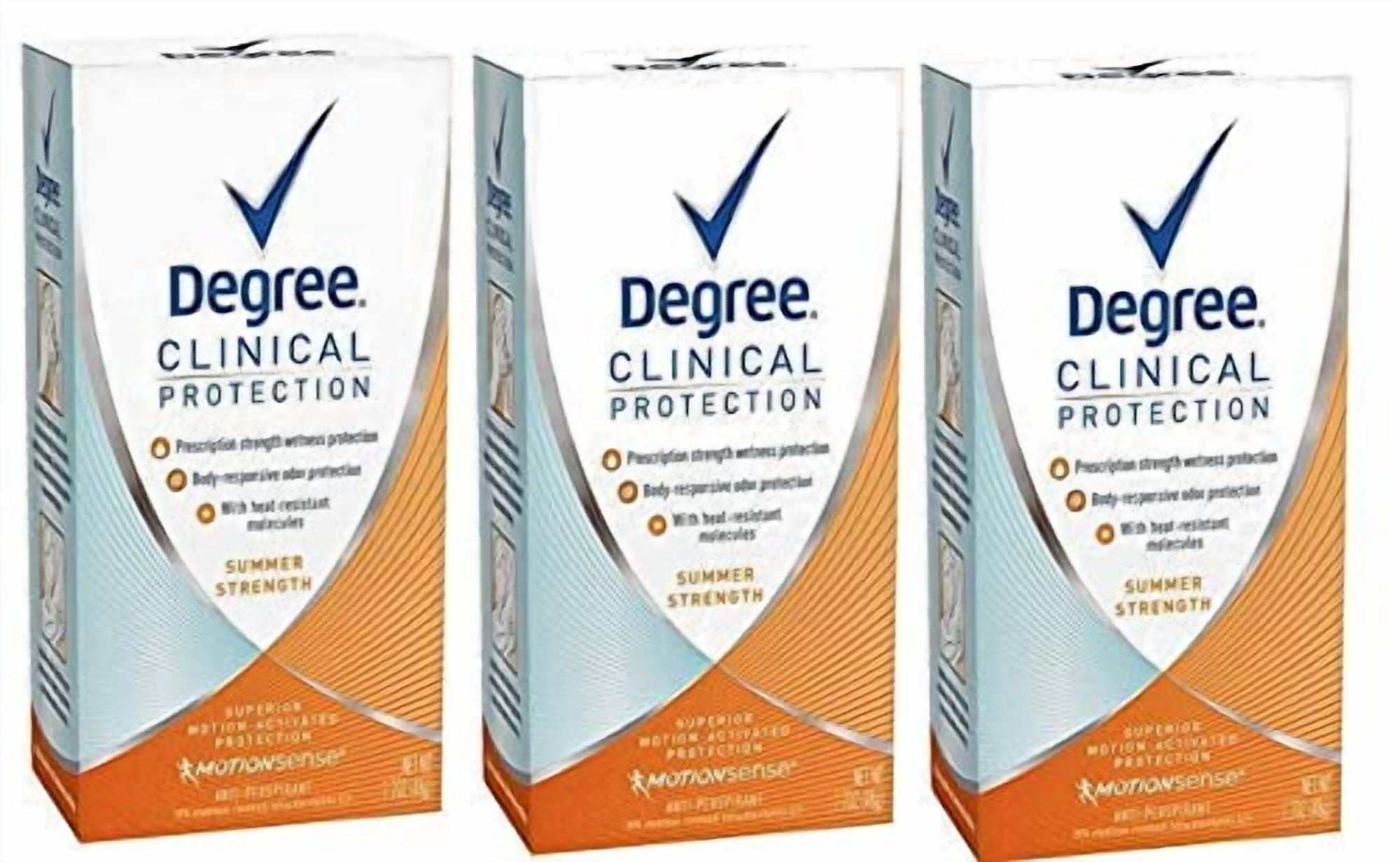 DEGREE DEGREE clinical protection summer strength antiperspirant deodorant, 1.7 Ounce (Pack of 3)