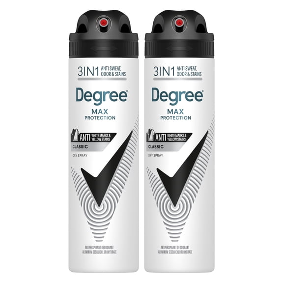 Degree Men Antiperspirant Deodorant Dry Spray 72-Hour Sweat & Odor Protection Black+White Antiperspirant For Men With MotionSense Technology, 3.8 oz Twin Pack