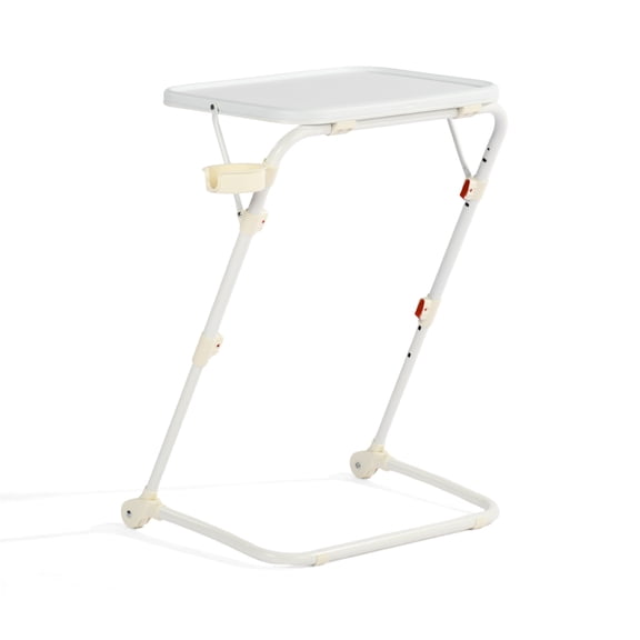 DEGUO Adjustable TV tray table - A TV dinner plate suitable for beds and sofas, a comfortable folding table with adjustable tilt Angle - white