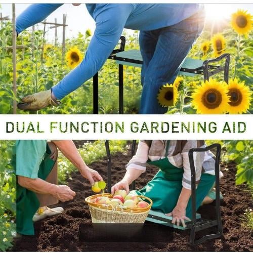 DEGUO Garden Kneeler and Seat Bench Padded Garden Kneeler and Seat Bench, Padded Foldable Garden Stool, Green