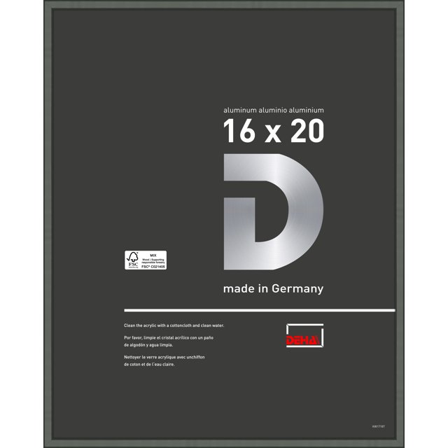 DEHA Design 16x20 Picture Frame Boston Contrast Grey Aluminum Metal