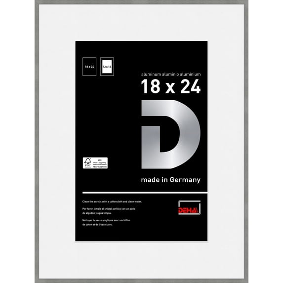 DEHA Design 18x24 with mat 12x18 Picture Frame Tribeca Soft Frosted ...