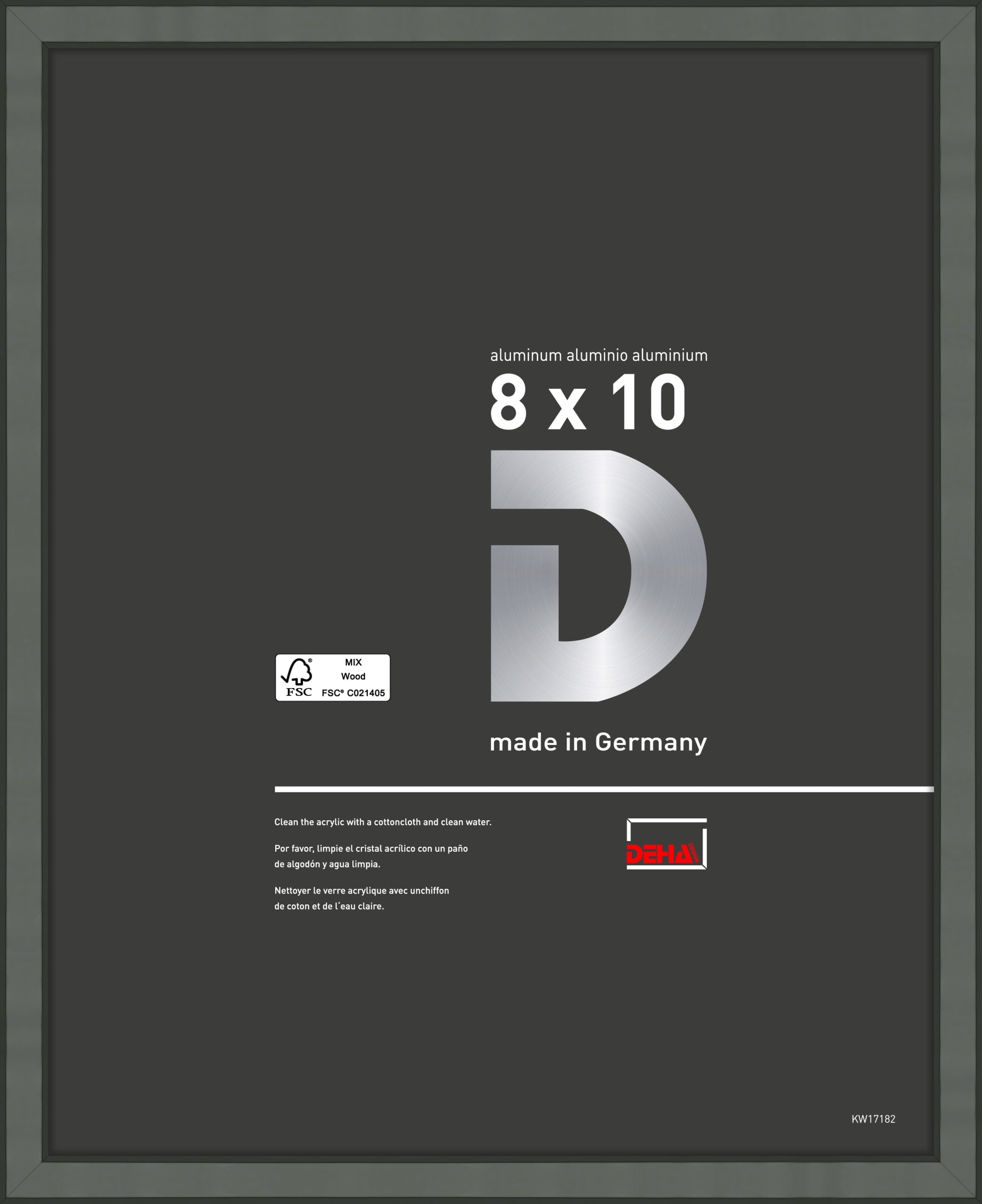 Classic 8x10 Contrast Grey Aluminum Tabletop Frame