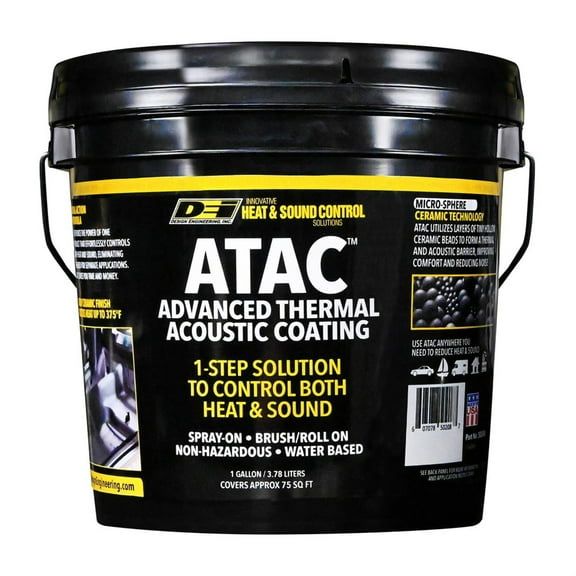 Design Engineering - ATAC Advanced Thermal Acoustic Coating - 1 Gallon | 2-in-1 Sound & Heat Barrier for Car Insulation | Sound Deadening Spray/Roll On