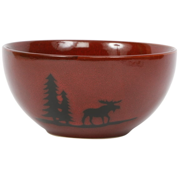 DEI Woodland Moose Stoneware Bowl, 6-Inch