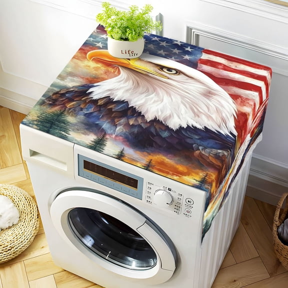 DEIARA American Flag Eagle Tree Washing Machine Cloth Dryer Refrigerator Top Cover Protective Non-Slip Mat For Kitchen Laundry