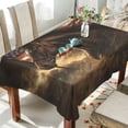 thumbnail image 1 of DEIARA American Flag Horse Square Tablecloth 60×60in Polyester Fabric Tablecloth Washable Dust Resistant Wrinkle Resistant, 1 of 9