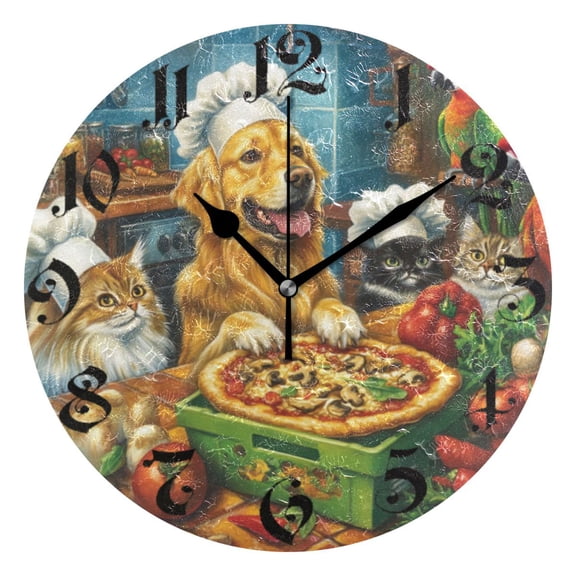 DEIARA Animal Kitchen Burgundy Butterfly Wall Clock 10in Silent Mechanism Battery Operated Retro Style for Living Room Bedroom and Kitchen Black Pointer
