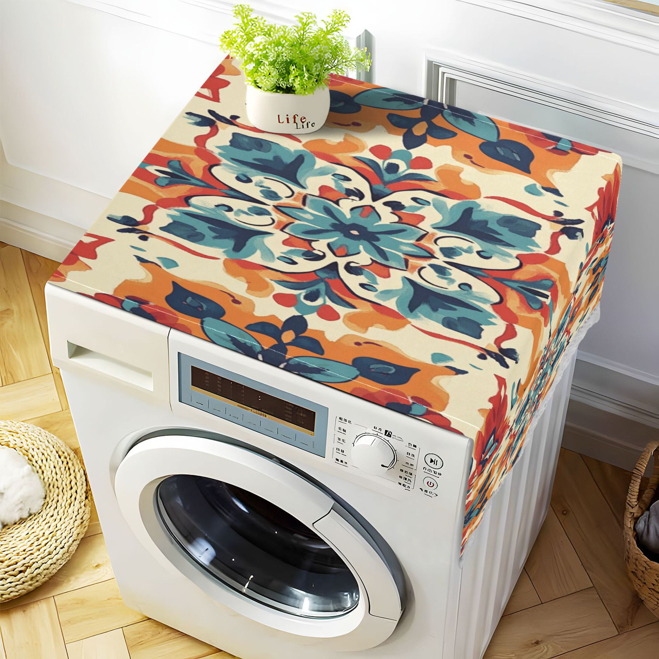 DEIARA Bohemian Motifs Washing Machine Cloth Dryer Refrigerator Top Cover Protective Non-Slip Mat For Kitchen Laundry