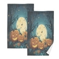 thumbnail image 1 of DEIARA Cartoon Halloween Pumpkins 100% Cotton Towel 2 Pieces Set Super Soft and Highly Absorbent Suitable for Bathroom Gym Travel Camping Pool, 1 of 8
