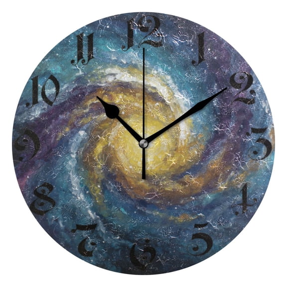 DEIARA Cosmic Spiral Burgundy Butterfly Wall Clock 10in Silent Mechanism Battery Operated Retro Style for Living Room Bedroom and Kitchen Black Pointer