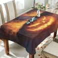 thumbnail image 1 of DEIARA Flaming Pumpkin Square Tablecloth 60×60in Polyester Fabric Tablecloth Washable Dust Resistant Wrinkle Resistant, 1 of 9