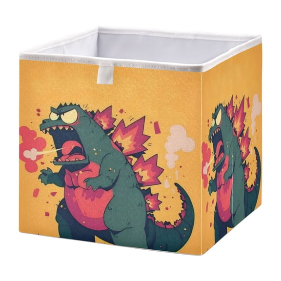 DEIARA Giant Dinosaur Storage Basket Foldable Easy to Clean Durable with Hollow Support Plate with Handle 11.02×11.02×11.02 in