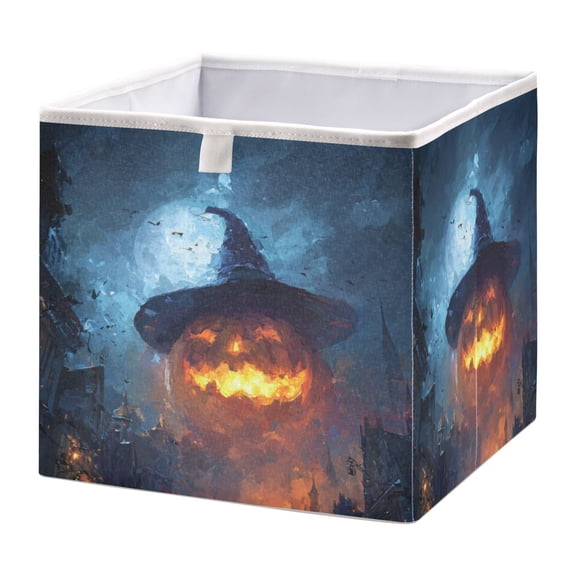 DEIARA Giant Pumpkin Storage Basket Foldable Easy to Clean Durable with Hollow Support Plate with Handle 11.02×11.02×11.02 in