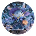 thumbnail image 1 of DEIARA Halloween Cute Bunny Burgundy Butterfly Wall Clock 10in Silent Mechanism Battery Operated Retro Style for Living Room Bedroom and Kitchen Gold Pointer, 1 of 10