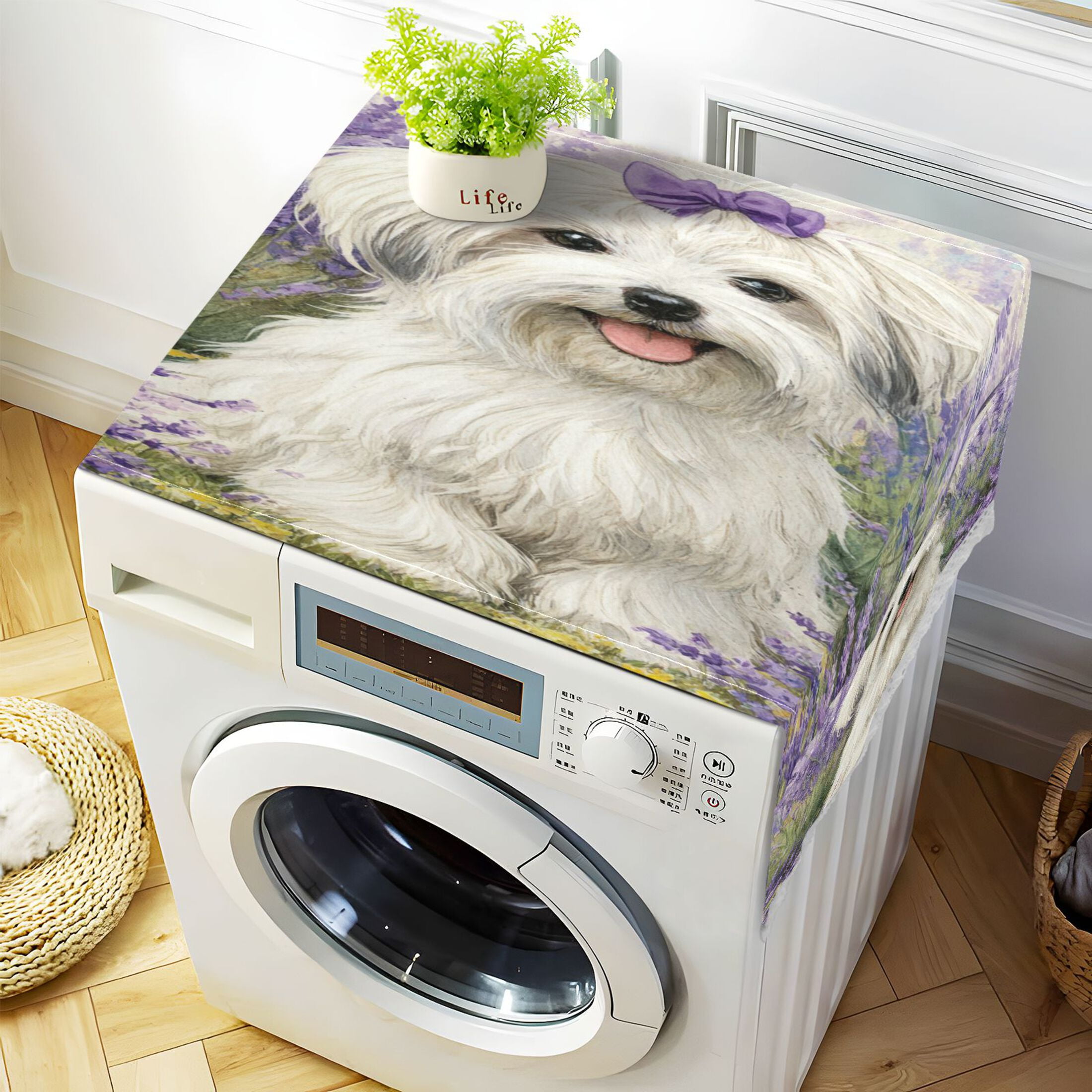 DEIARA Happy Havanese Dog Washing Machine Cloth Dryer Refrigerator Top Cover Protective Non-Slip Mat For Kitchen Laundry
