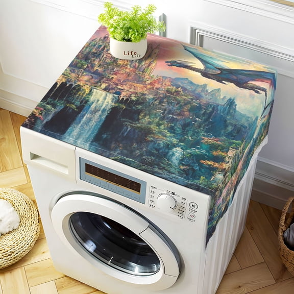DEIARA Magic Dragon Castle Washing Machine Cloth Dryer Refrigerator Top Cover Protective Non-Slip Mat For Kitchen Laundry