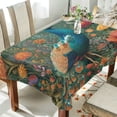 thumbnail image 1 of DEIARA Peacock Square Tablecloth 60×120in Polyester Fabric Tablecloth Washable Dust Resistant Wrinkle Resistant, 1 of 9