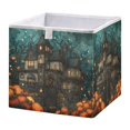 thumbnail image 1 of DEIARA Pumpkin Castle Storage Basket Foldable Easy to Clean Durable with Hollow Support Plate with Handle 11.02×11.02×11.02 in, 1 of 8