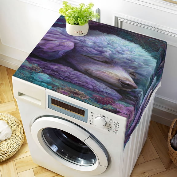 DEIARA Purple Poodle Washing Machine Cloth Dryer Refrigerator Top Cover Protective Non-Slip Mat For Kitchen Laundry