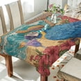 thumbnail image 1 of DEIARA Straw Hat Parrot Square Tablecloth 60×108in Polyester Fabric Tablecloth Washable Dust Resistant Wrinkle Resistant, 1 of 9