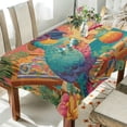 thumbnail image 1 of DEIARA Summer Parrot Square Tablecloth 60×90in Polyester Fabric Tablecloth Washable Dust Resistant Wrinkle Resistant, 1 of 9
