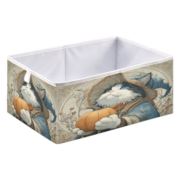 DEIARA Wizard Cat Storage Basket Foldable Easy to Clean Durable with Hollow Support Plate with Handle 15.75x10.63x6.96in